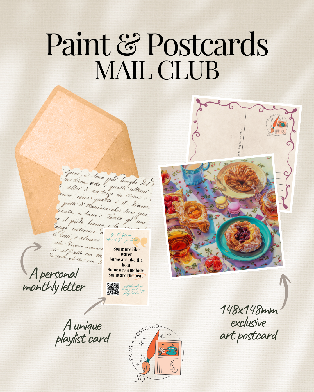 Paint & Postcards Club - Monthly Subscription