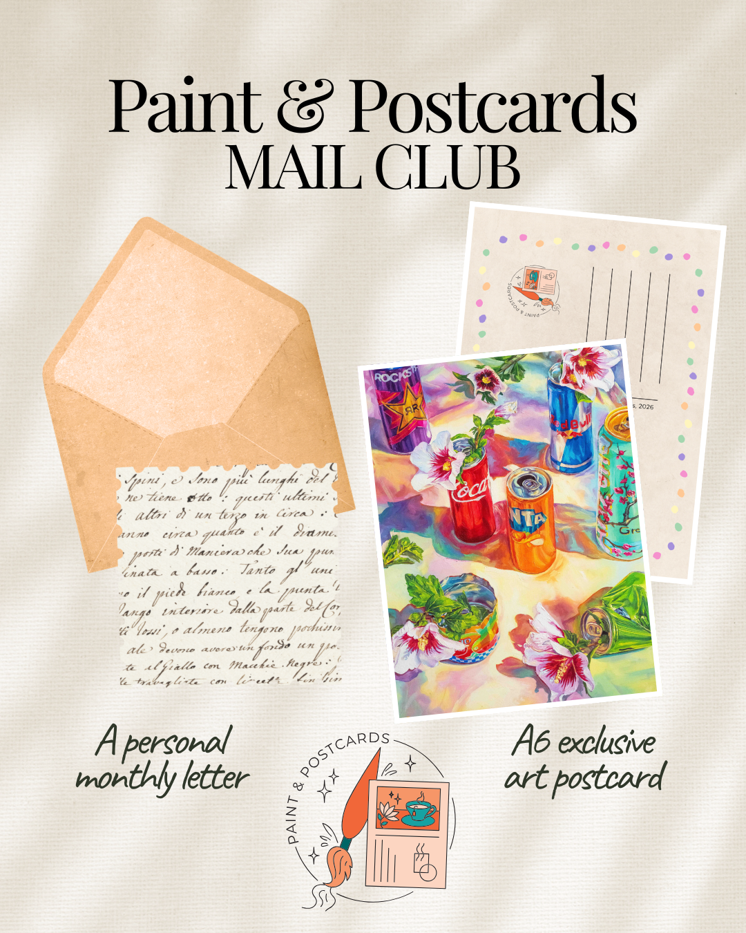 Paint & Postcards Club - Monthly Subscription