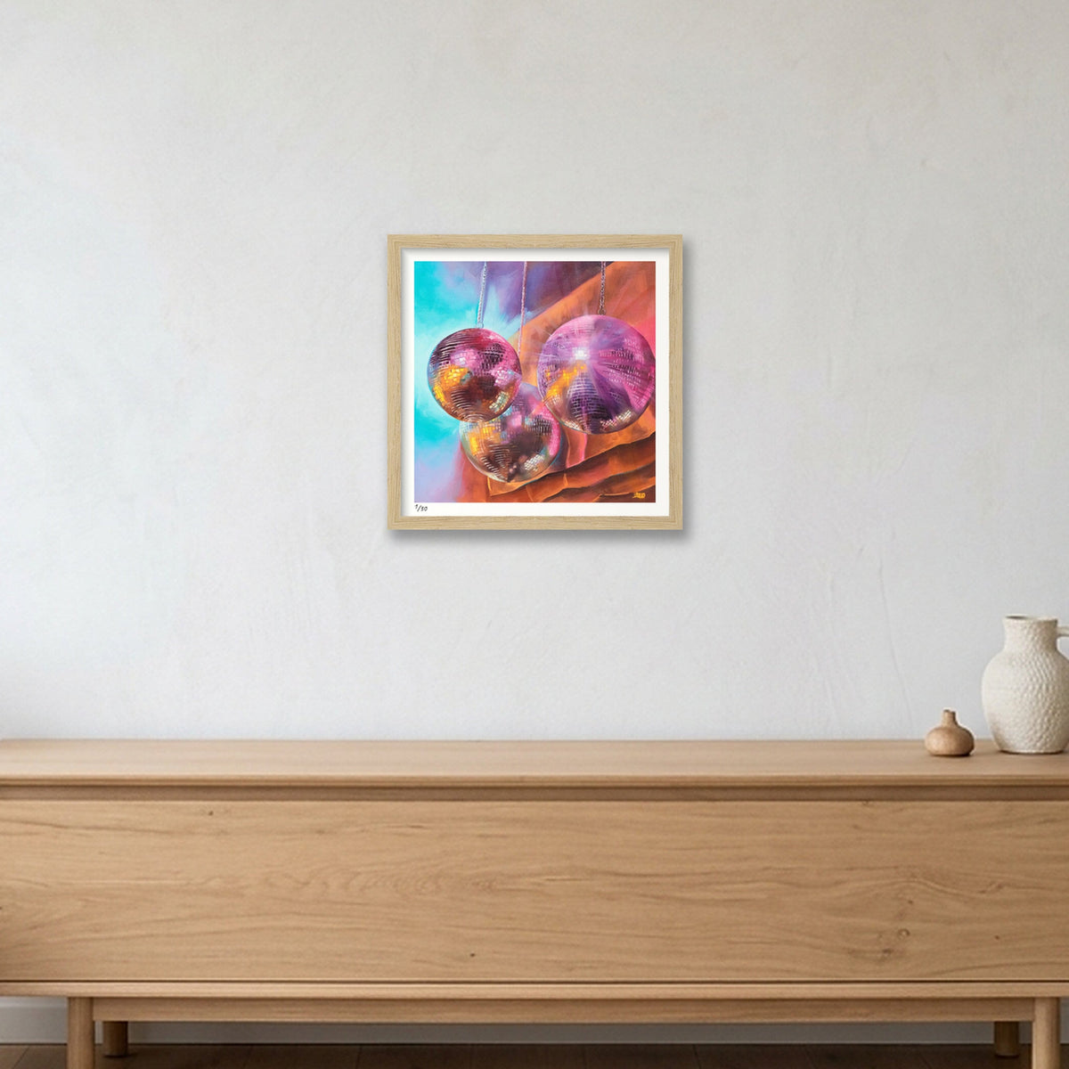 Disco Days — 30×30cm, 12×12" Oak Frame