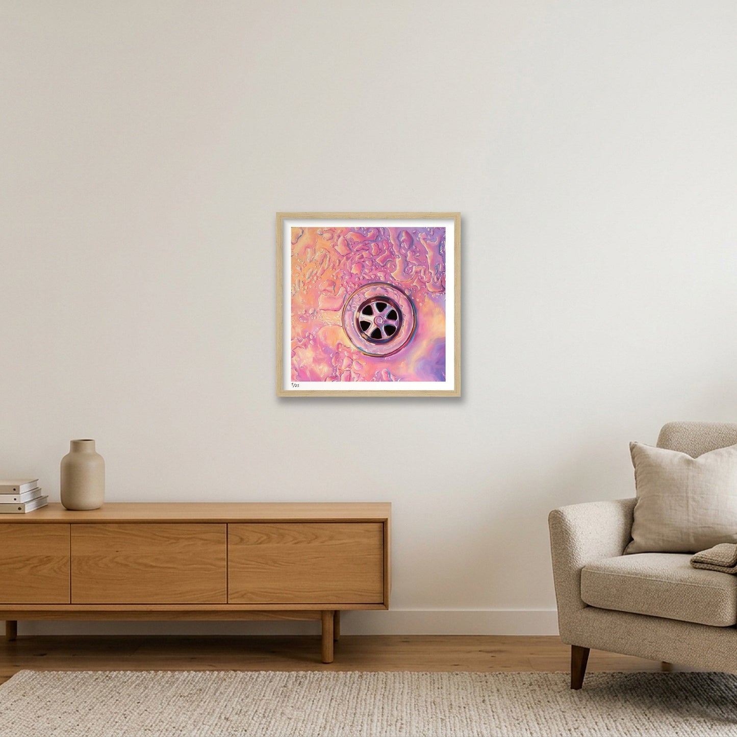 Smells Like Roses to Me — 40×40cm, 16×16" Oak Frame