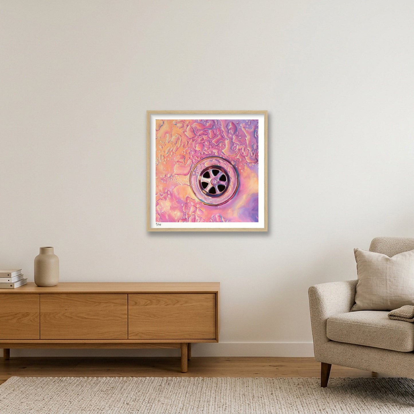 Smells Like Roses to Me — 50×50cm, 20×20" Oak Frame