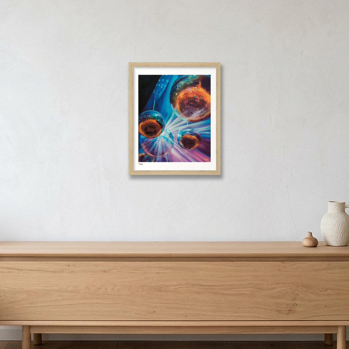 Disco Nights — 28×35cm, 11×14" Oak Frame