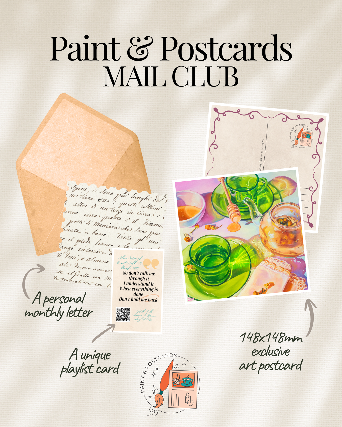 Paint & Postcards Club - Monthly Subscription