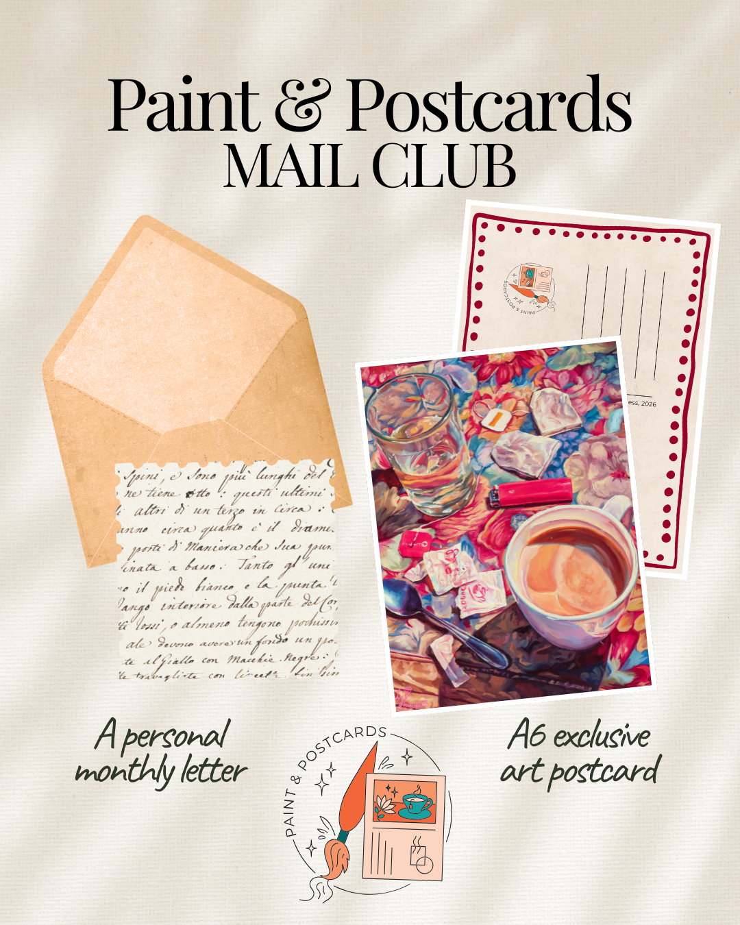 Paint & Postcards Club - Monthly Subscription
