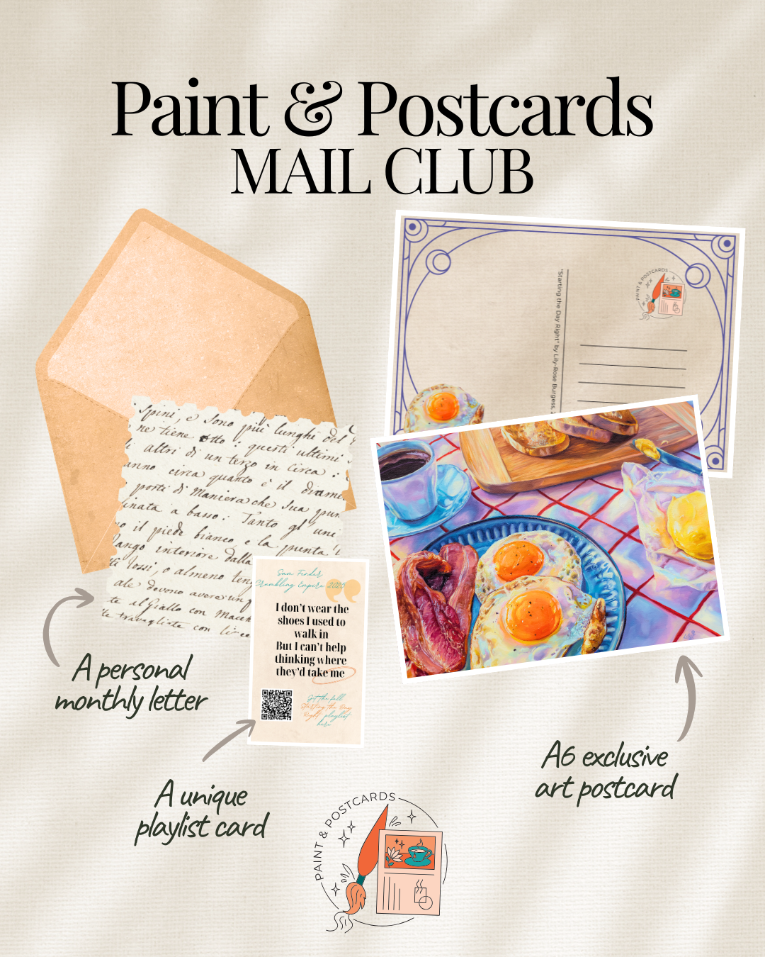 Paint & Postcards Club - Monthly Subscription