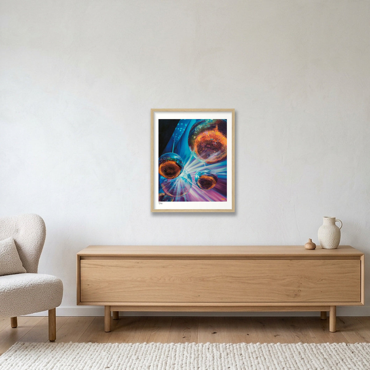 Disco Nights — 40×50cm, 16×20" Oak Frame