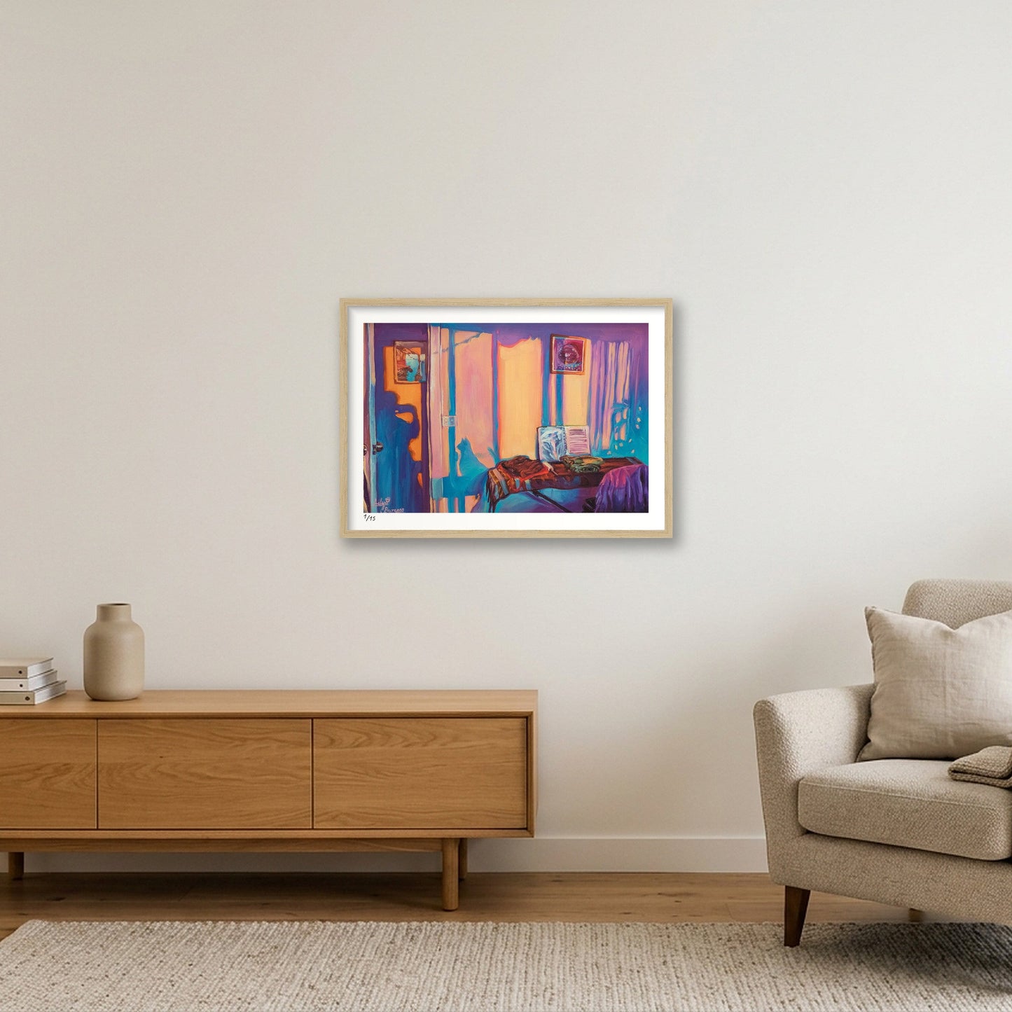 Suspended in Passing Haze — A2 (59×42cm, 23×17") Oak Frame
